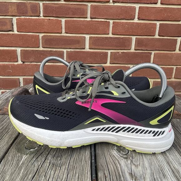 Brooks Adrenaline GTS 23 Women’s Running Shoes Size 9 Black Pink Sneakers - Picture 6 of 10